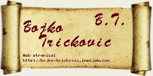 Bojko Tričković vizit kartica